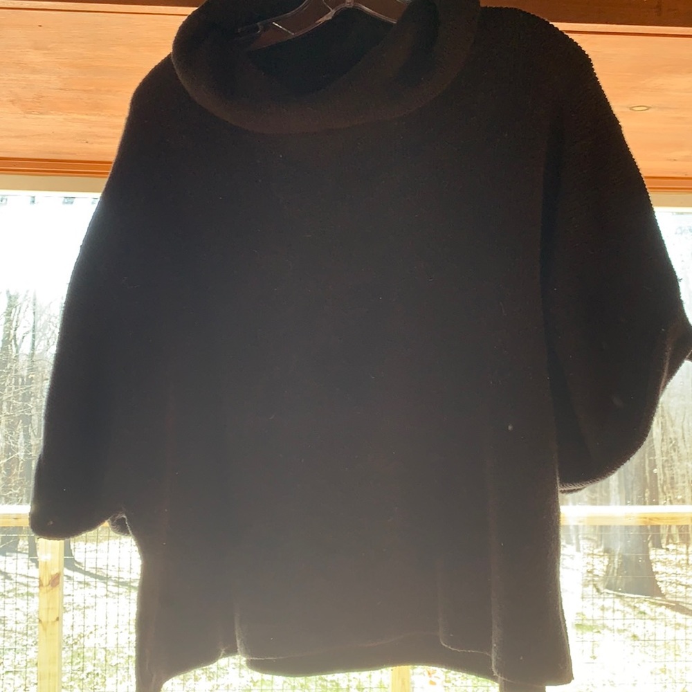 Black funnel neck sweater